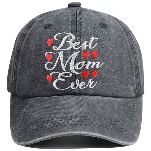Best Mom Ever Hat for Women, Adjustable Embroidered Wash Cotton Mama Birthday Baseball Cap