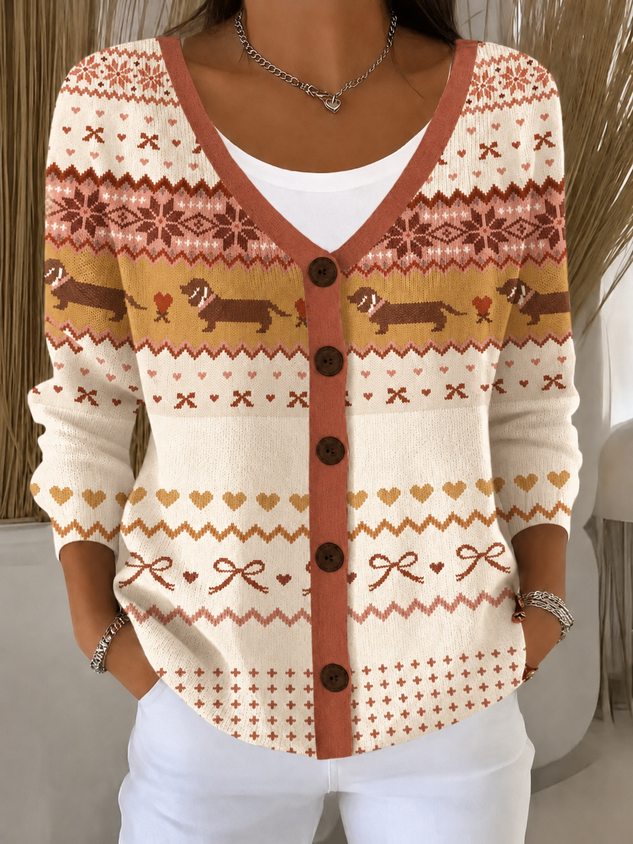 Regular Fit Casual Dog Knit Top