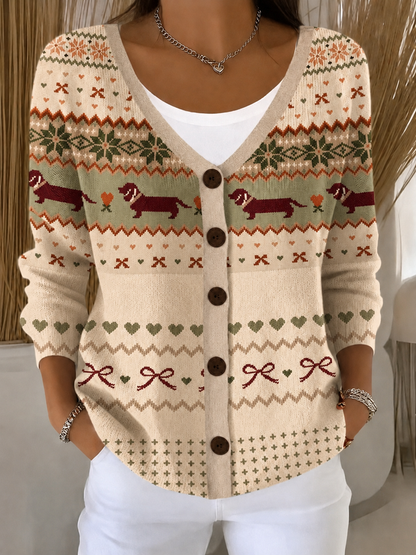 Regular Fit Casual Dog Knit Top