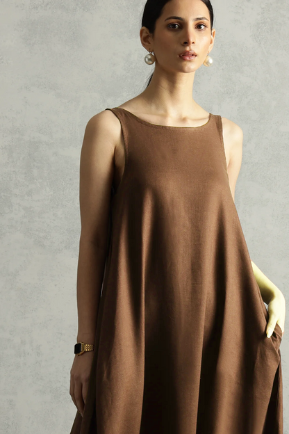Arta Pocket Dress : Cocoa